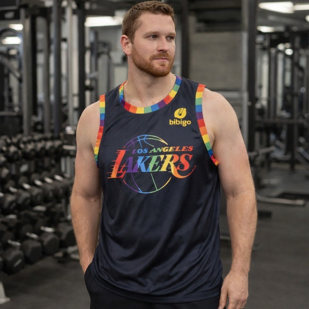 Los Angeles Lakers Pride Night Jersey XL Black Rainbow Links Marketing Group